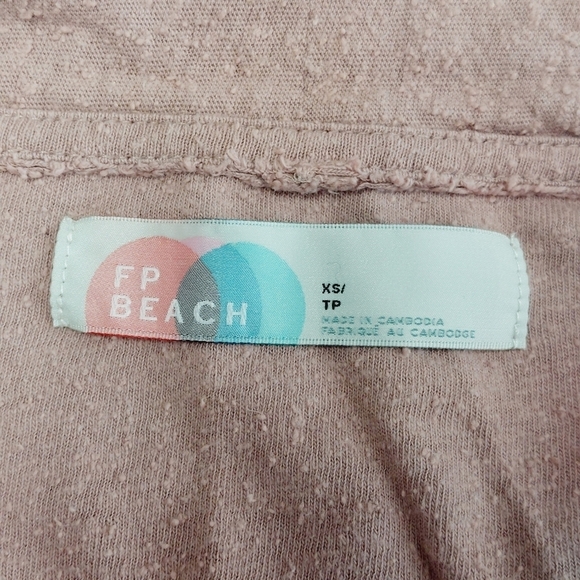 Free People Beach Button Front V Neck Pockets Casual Lagenlook Cardigan P7055 - Picture 5 of 7